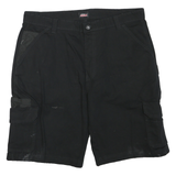 DICKIES Mens Black Cargo Shorts XL W36 Workwear Durable Polyester