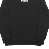 PUMA Mens Black Cotton Blend Crew Neck Sweatshirt S Logo Tape Shoulder