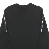 PUMA Mens Black Cotton Blend Crew Neck Sweatshirt S Logo Tape Shoulder