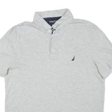 NAUTICA Mens Grey Polo Shirt XL Cotton Blend Short Sleeve Plain Casual