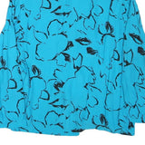 Womens Blue & Black Printed Shirt Long Sleeve Collared Polyester Blend L Stylish