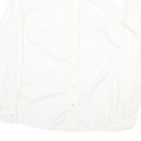 TOMMY HILFIGER Womens White Cotton Blend Shirt UK 10 Long Sleeve Button Collar