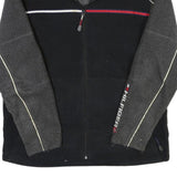 TOMMY HILFIGER Mens Black & Grey Zip Jacket S Polyester Blend Colourblock Casual