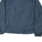 ATHLETIC WORKS Mens Blue Nylon Button Jacket L Plain Lightweight Coach Style
