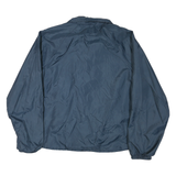 ATHLETIC WORKS Mens Blue Nylon Button Jacket L Plain Lightweight Coach Style
