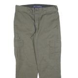 DICKIES Mens Regular Fit Cotton Blend Green Cargo Trousers W33 L30 Workwear