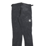 DICKIES Womens Slim Black Cotton Blend Slim Cargo Trousers W26 L32 Workwear