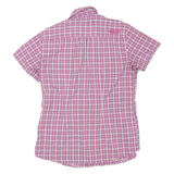 JACK WOLFSKIN Womens Pink & White Check Summer Shirt UK 10 Lightweight Outdoor