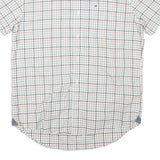 TOMMY HILFIGER Mens White & Multi Check Shirt M Cotton Blend Classic Casual