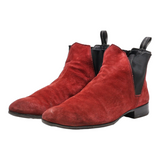 HESCHUNG Chelsea Boots Maroon Leather Womens UK 5.5