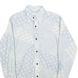 HATHAWAY Mens Blue & White Patterned Shirt S Cotton Blend Long Sleeve Button