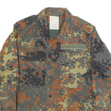 Mens Green Brown Black Camouflage Cotton Blend Jacket S Button Closure Military