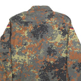 Mens Green Brown Black Camouflage Cotton Blend Jacket S Button Closure Military