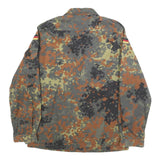 Mens Green Brown Black Camouflage Cotton Blend Jacket S Button Closure Military