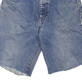Womens Denim Blue Casual Shorts L W30 Frayed Hem Cotton Blend Loose Fit