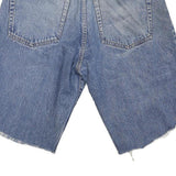 Womens Denim Blue Casual Shorts L W30 Frayed Hem Cotton Blend Loose Fit