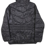 KAPPA Womens Black Hooded Jacket L Polyester Blend Quilted Zip Up Sportswear
