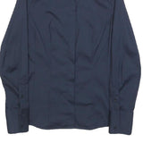MASSIMO DUTTI Womens Navy Blue Shirt S Classic Button Down Cotton Blend