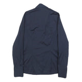 MASSIMO DUTTI Womens Navy Blue Shirt S Classic Button Down Cotton Blend