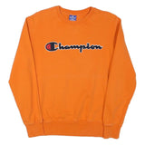 CHAMPION Mens Orange Crew Neck S Cotton Blend Pullover Sweatshirt