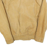 VELLION Mens Beige Leather Jacket M Suede Button Closure Sherpa Collar