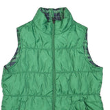 MERONA Womens Green Zip Front Polyester Blend Quilted Sleeveless Jacket L