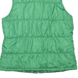 MERONA Womens Green Zip Front Polyester Blend Quilted Sleeveless Jacket L