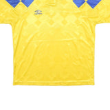 UMBRO Mens Yellow & Blue Football Shirt XL Short Sleeve Polo Collar Sports 9