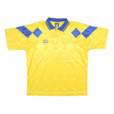 UMBRO Mens Yellow & Blue Football Shirt XL Short Sleeve Polo Collar Sports 9