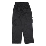 Black Womens Relaxed Fit Cargo Trousers W26 L30 Cotton Blend Zip