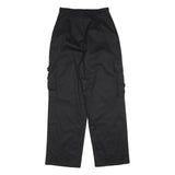 Black Womens Relaxed Fit Cargo Trousers W26 L30 Cotton Blend Zip