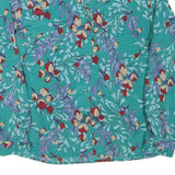 NOTATIONS Womens Green Floral Printed Long Sleeve Collared Shirt M Polyester