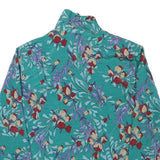NOTATIONS Womens Green Floral Printed Long Sleeve Collared Shirt M Polyester