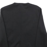 EXTRAVERT Womens Black Button Wool Blend Jacket M Plain Classic Fit Button