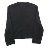 EXTRAVERT Womens Black Button Wool Blend Jacket M Plain Classic Fit Button