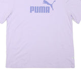 PUMA Womens Lilac T-Shirt L Short Sleeve Crew Neck Cotton Blend Sport Casual