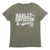 HARLEY DAVIDSON Mens Green Graphic T-Shirt M Short Sleeve Crew Neck Vintage