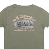 HARLEY DAVIDSON Mens Green Graphic T-Shirt M Short Sleeve Crew Neck Vintage