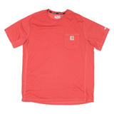 CARHARTT Mens Red T-Shirt Pocket L Short Sleeve Crew Neck Cotton Blend