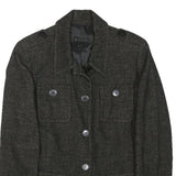 SAINT HILARE Womens Grey Classic Jacket XS Polyester Blend Button Plain Stylish