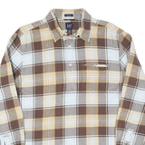 GAP Mens Beige Brown Cotton Check Shirt L Relaxed Fit Casual Long Sleeve