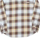 GAP Mens Beige Brown Cotton Check Shirt L Relaxed Fit Casual Long Sleeve