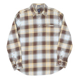 GAP Mens Beige Brown Cotton Check Shirt L Relaxed Fit Casual Long Sleeve
