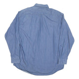 TOMMY HILFIGER Mens Blue Denim Cotton Blend Shirt XL Casual Classic Button-Down