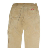 DICKIES Mens Regular Fit Beige Cotton Workwear Zip Denim W34 L31 Durable Casual