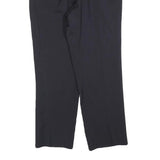 Womens Regular Fit Black Trousers W30 L28 Zip Closure Straight Leg Classic Style