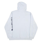 CARHARTT Mens White Hoodie 2XL Cotton Blend Pullover Logo Print