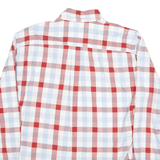 TOMMY HILFIGER Mens Red & Light Blue Check Shirt XL Button-Down Collar Long