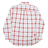 TOMMY HILFIGER Mens Red & Light Blue Check Shirt XL Button-Down Collar Long