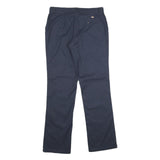 DICKIES Womens Regular Navy Blue Polyester Blend Trousers W28 L33 Zip Closure